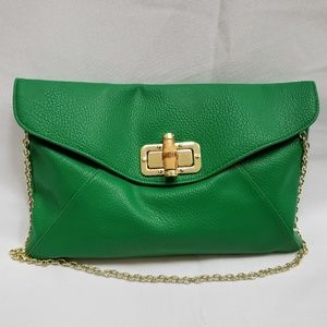 Banana Republic Bamboo Turnlock Chain Clutch Bag